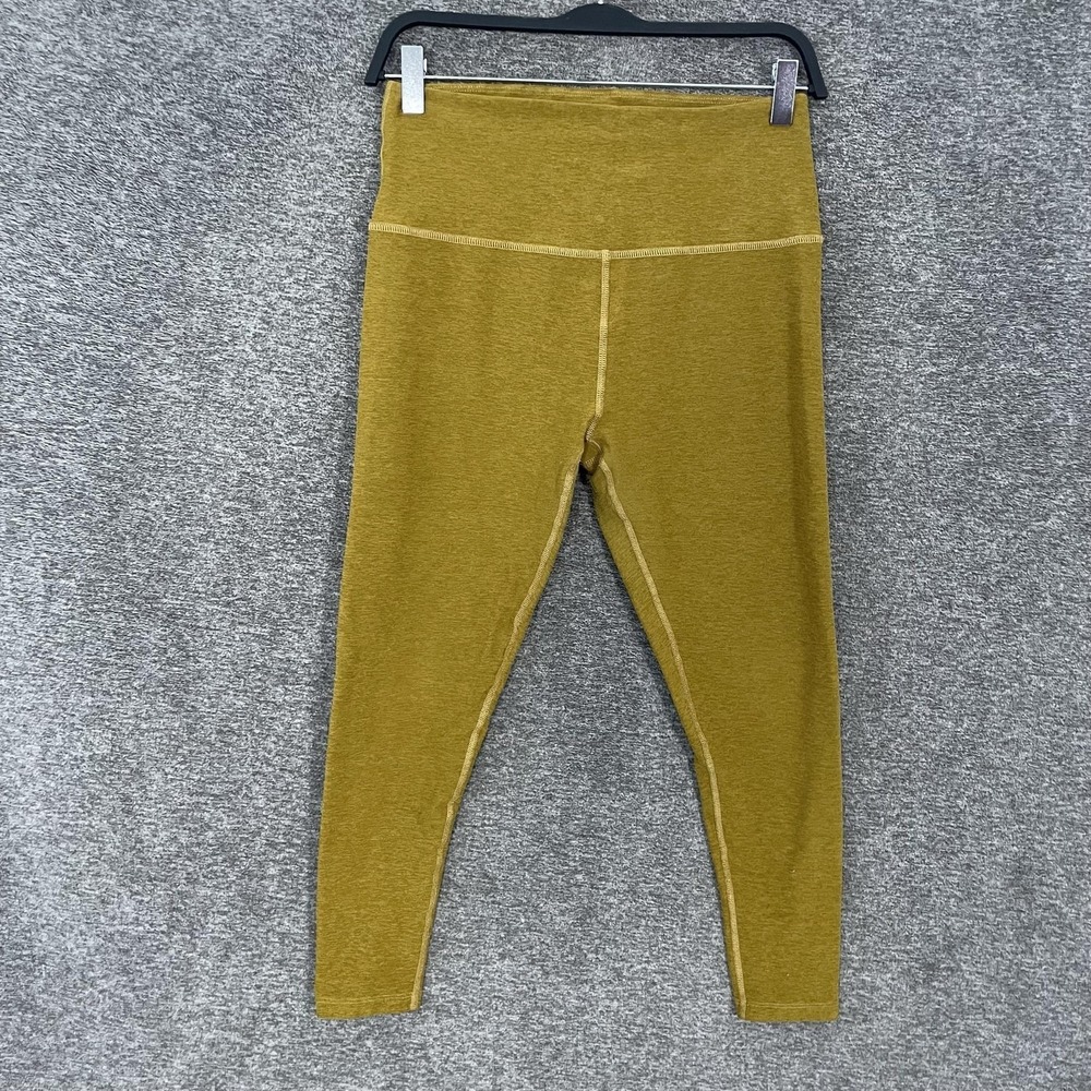 Beyond Yoga Leggings Womens L Yellow High Rise Ankle Yoga Stretch Made USA